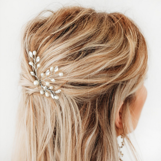 Trouwen Accessoires Haaraccessoires Haarspelden Set van 5 Pearl Hair Pins Bruids Haar Pins Bruiloft Hair Grips Op bestelling gemaakt in parelmoerkleuren 