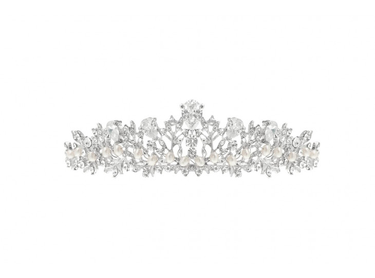 Handgemaakte Diamante &kristal en parel wishbone bruiloft bruids tiara Trouwen Accessoires Haaraccessoires Kransen & Tiaras 