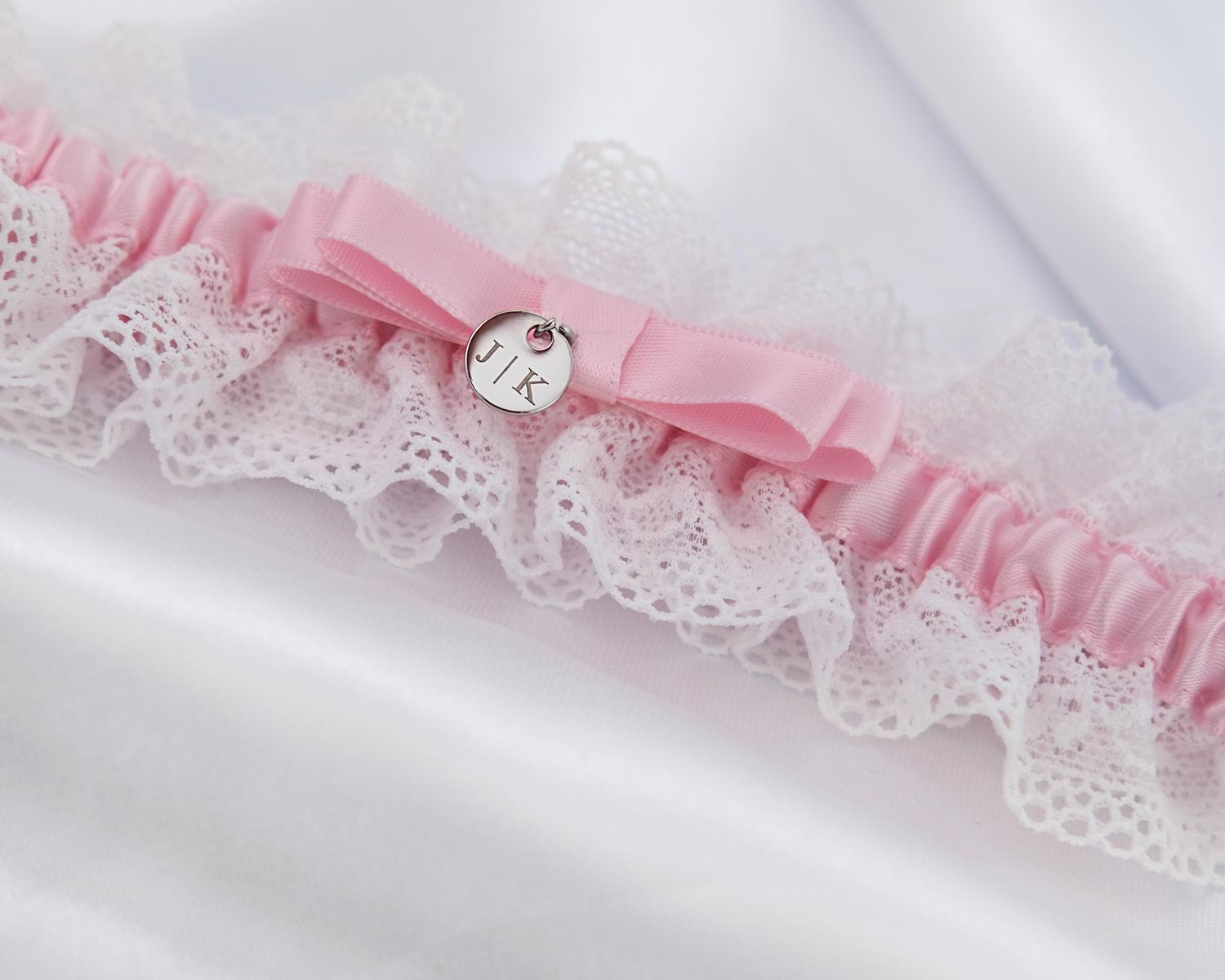 Roze Kousenband Personaliseren | Bruidsaccessoires