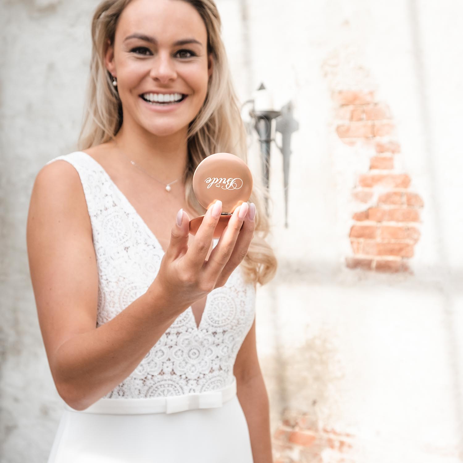 DRKS Graveerbaar Bride Spiegeltje Rose Goud voor de bruid