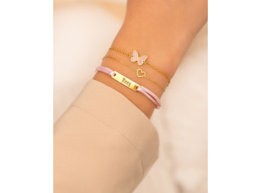 Kids bracelet minimal heart goldplated