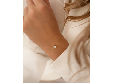 Armband crystal heart goudkleurig