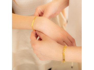 Ouder & kind armband graveerbaar kleur goud