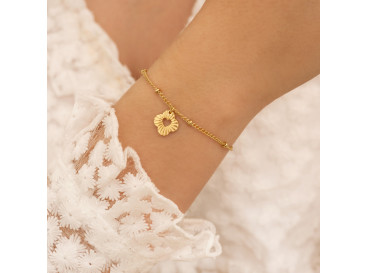 Clover heart bracelet goldplated