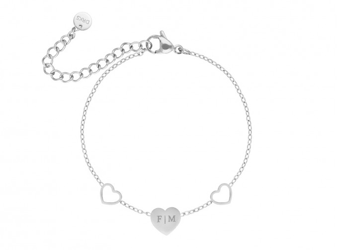 Initial armband with triple love