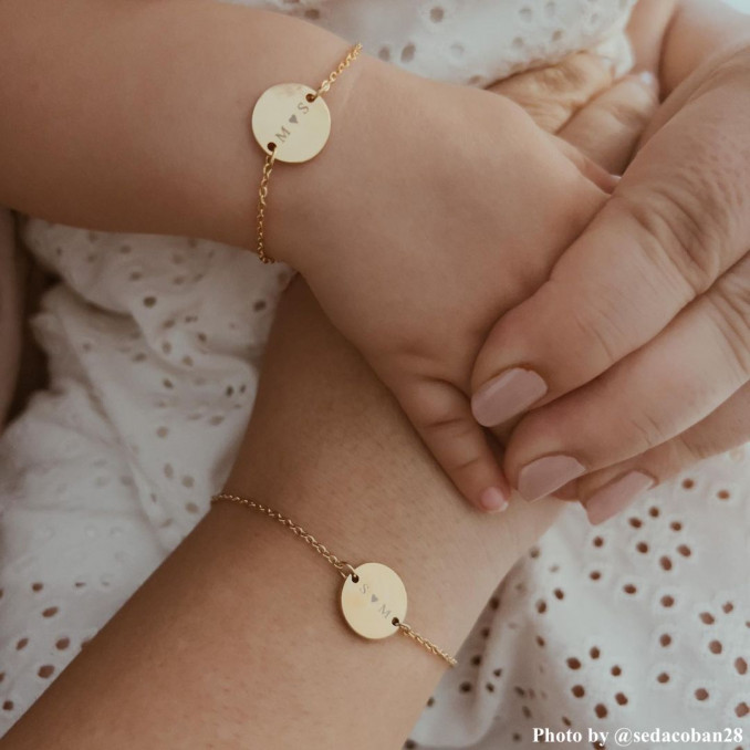 Graveerbare Moeder & Dochter Armband Goud Kleurig
