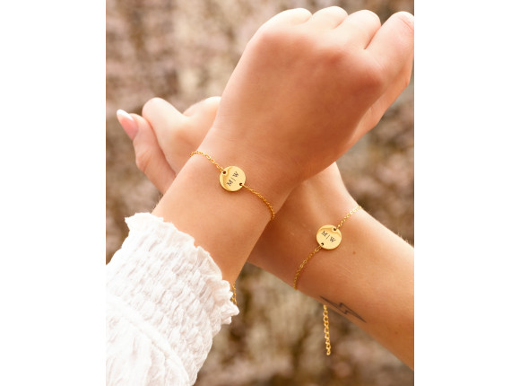 DRKS Engravable Mother & Daughter Bracelet Gold