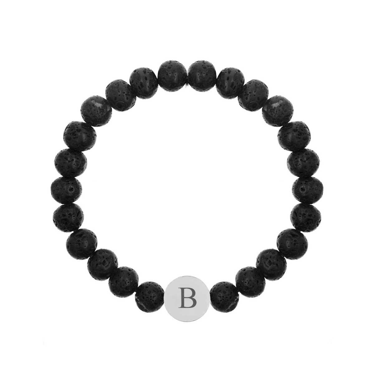 Heren armband met kralen 1 initiaal