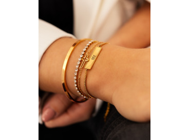 Smalle bangle open gold plated