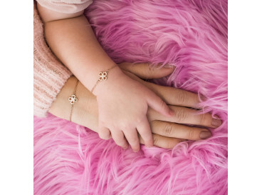 rose gouden armband met clover voor moeder en dochter