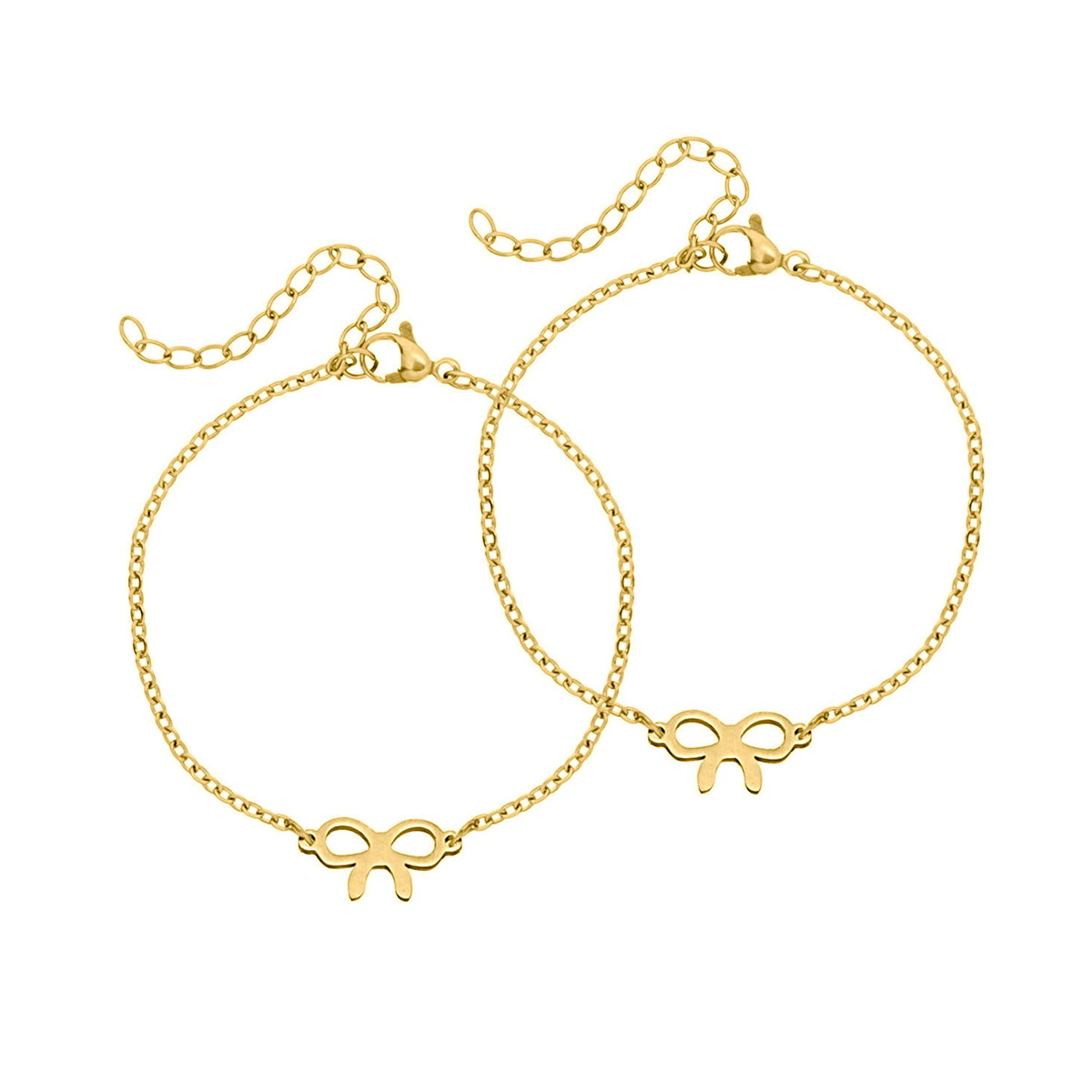 gouden armband met strikje moeder en dochter