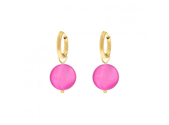 Earrings neon pink goldplated
