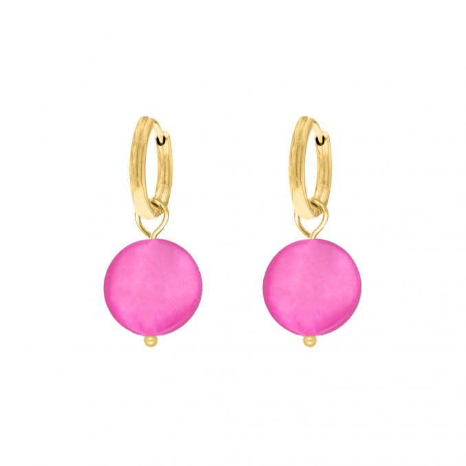 Earrings neon pink goldplated