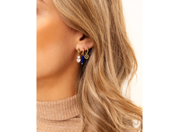 Earrings dark kobalt blue goldplated