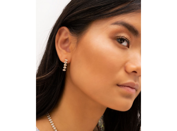 Tennis earrings oval goldplated
