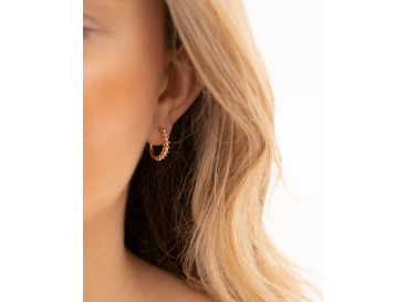 Pink stone earrings goldplated