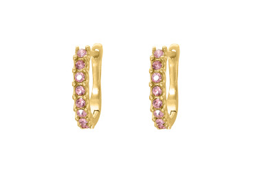 Pink stone earrings goldplated