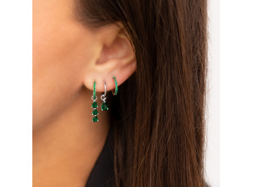 Luxe oorringetjes emerald drop