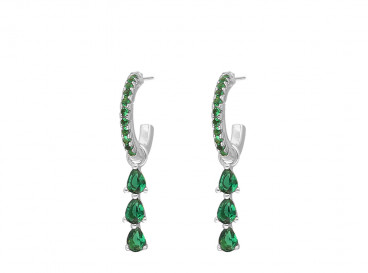 Luxe oorringetjes emerald drop