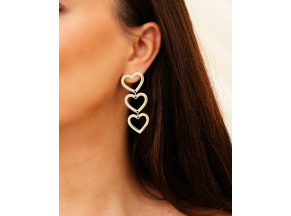 Triple open heart earrings