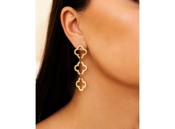 Triple clover earrings goldplated