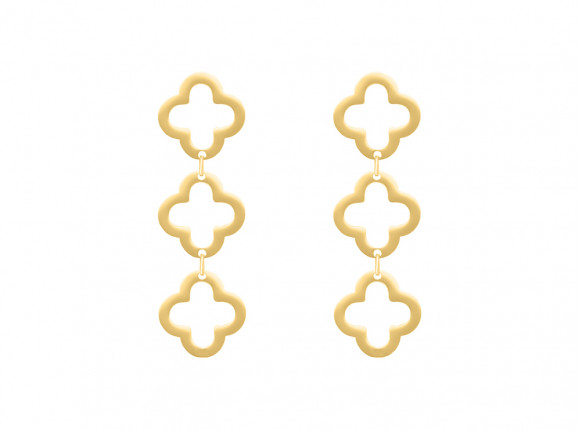 Triple clover earrings goldplated