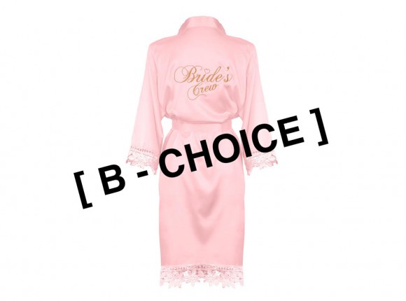 B-Choice Kimono Met Kant Bride's Crew Roze