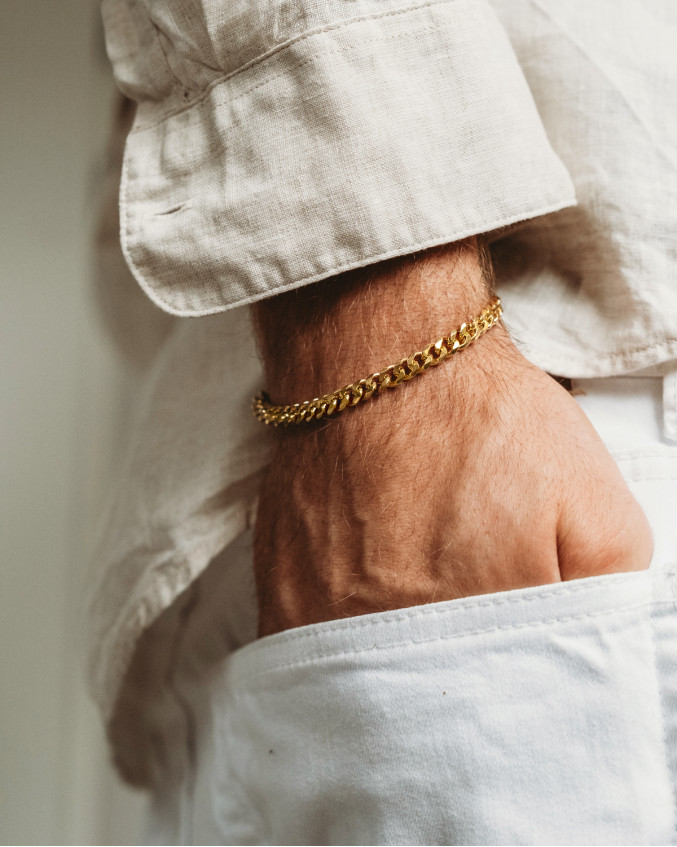 Heren armband chain goudkleurig