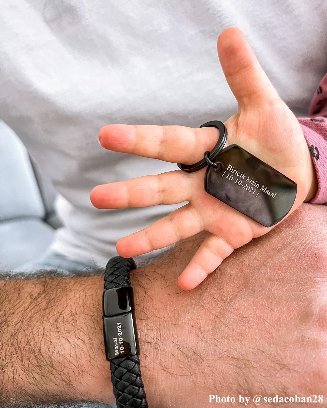 Graveerbare Leren Mannen Armband Zwart