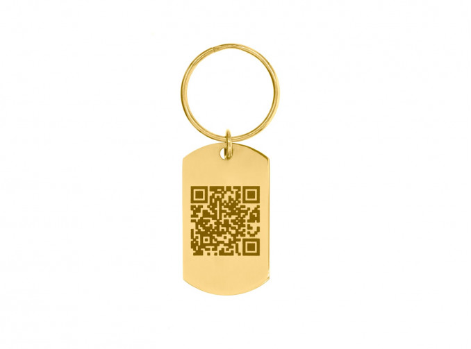 Sleutelhanger met QR code Goud kleurig