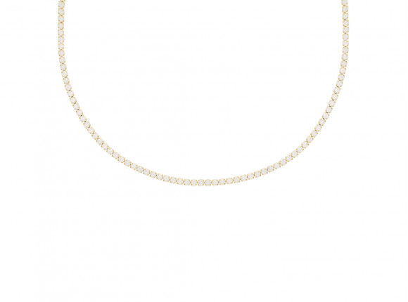 Opal tennis necklace goudkleurig