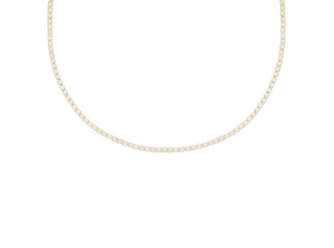 Opal tennis necklace goudkleurig