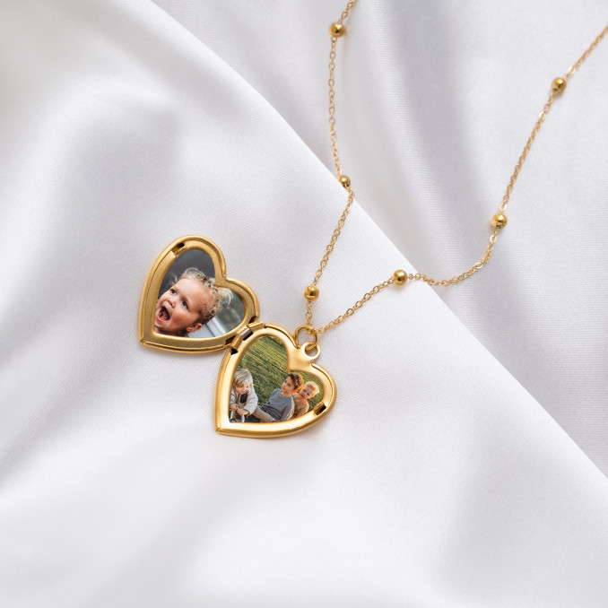 Medaillon ketting hartje goud kleurig | Shop DRKS.nl