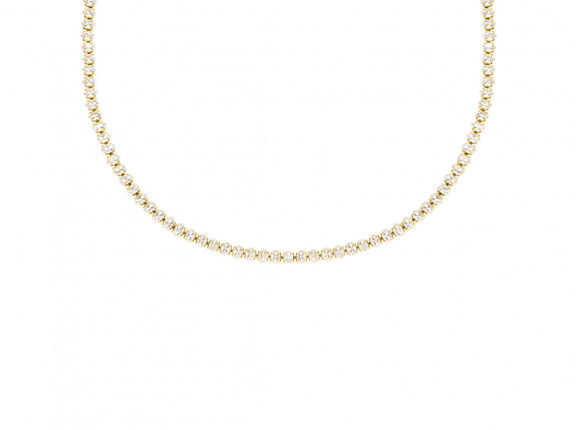 Tennis necklace oval goldplated