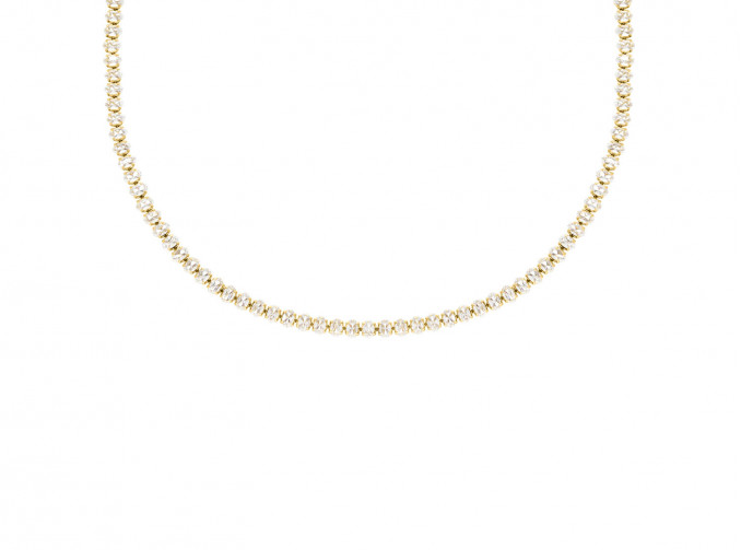 Tennis necklace oval goldplated