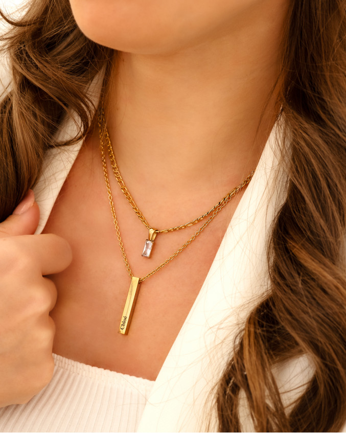Gouden necklaceparty met naam ketting