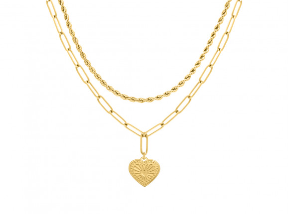 Lovely double necklace goldplated