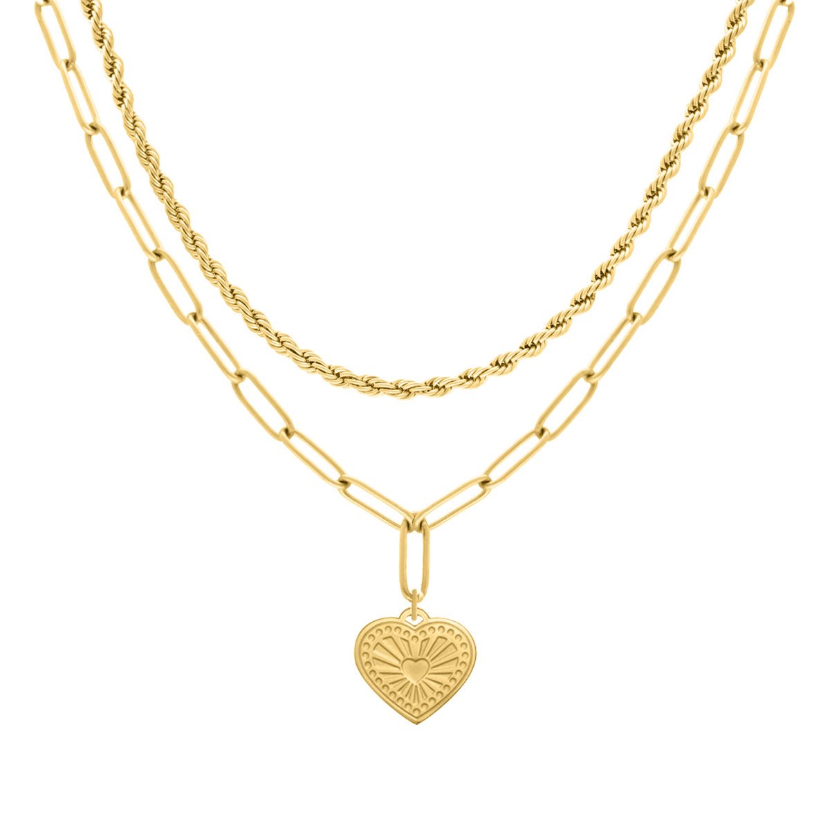 Lovely double necklace goldplated