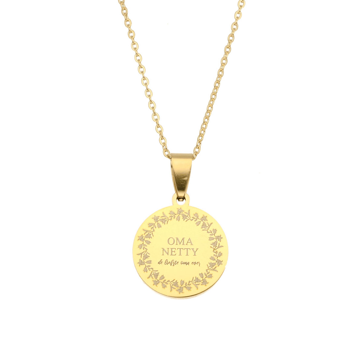 Naam ketting voor oma goud kleurig