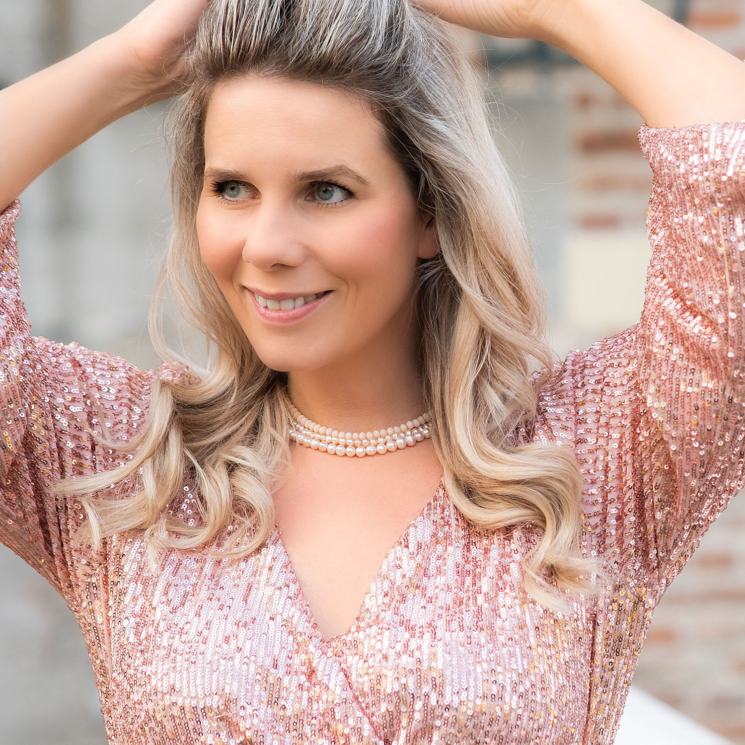 Ketting met parels nude