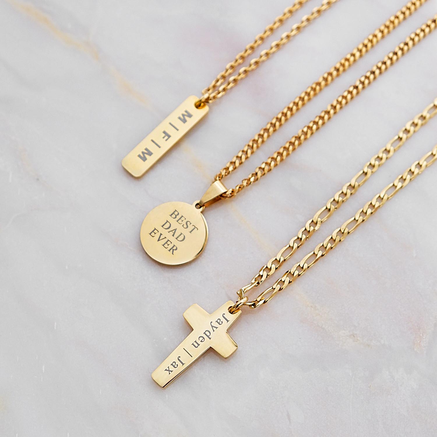 Haast je Waterig mot Heren Ketting Met Tekst Goud | Gratis Graveren | Shop DRKS