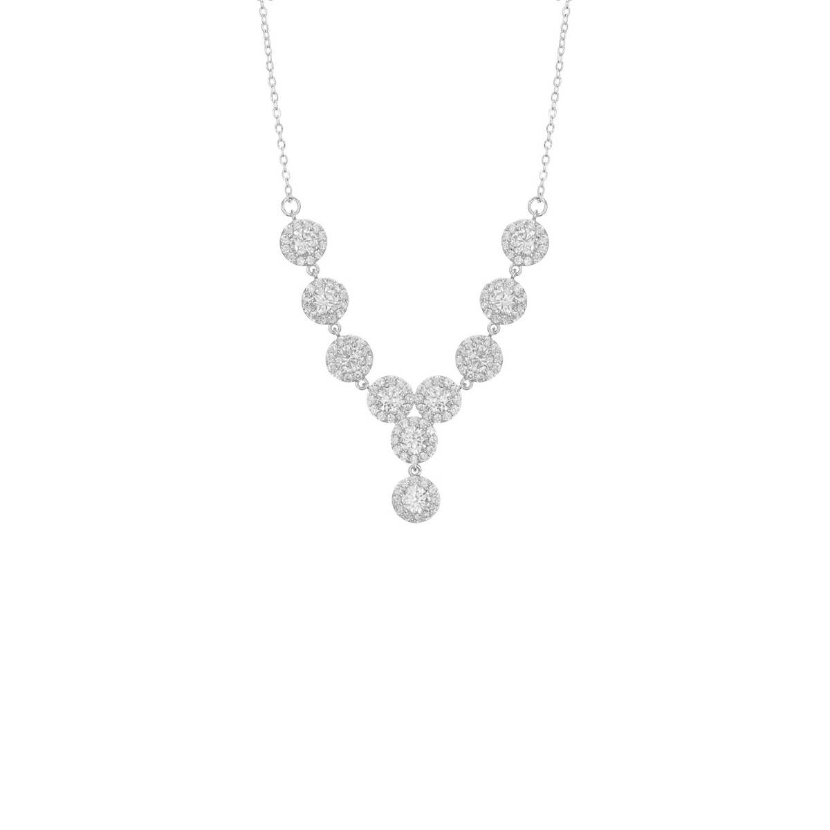 Ronde zirkona ketting zilver