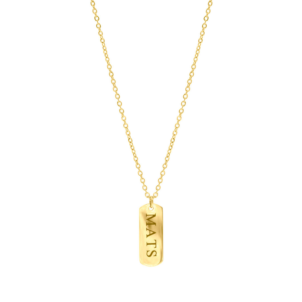 Gouden graveerbare ketting met bar