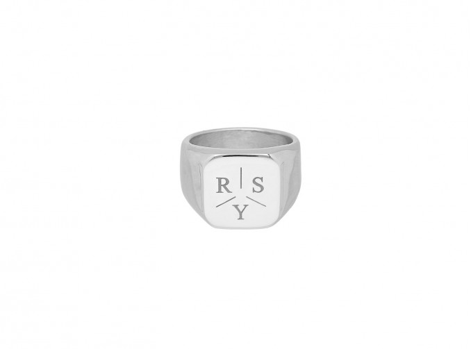 Zegelring 3 initials kleur zilver sieraden | DRKS