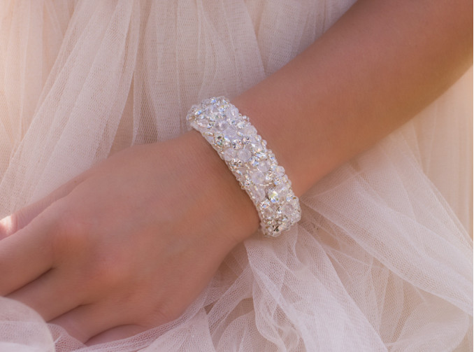 hervorming legering reflecteren Royal Felt Elisabeth Crystal bruid armband