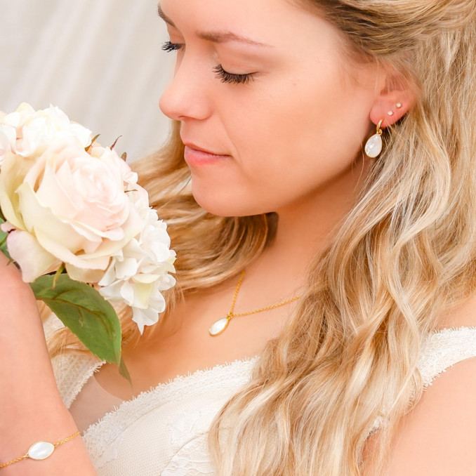 Mooie sieradenset voor de bruid met hangers