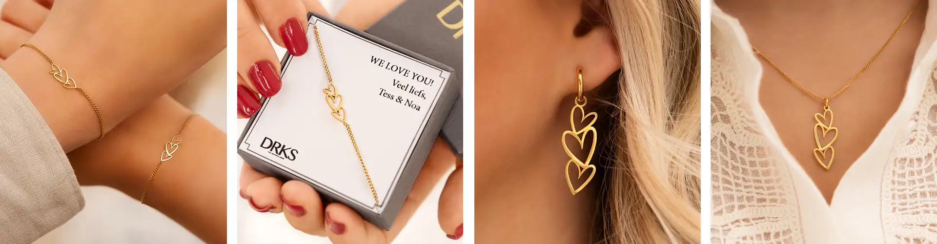 Triple heart sieraden