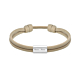 Naam armband heren beige zilverkleurig