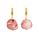 Gouden mix & match oorbellen roze steen