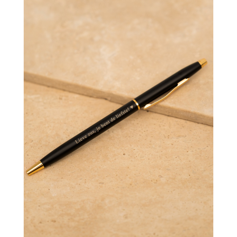 Pen met Gravering Zwart